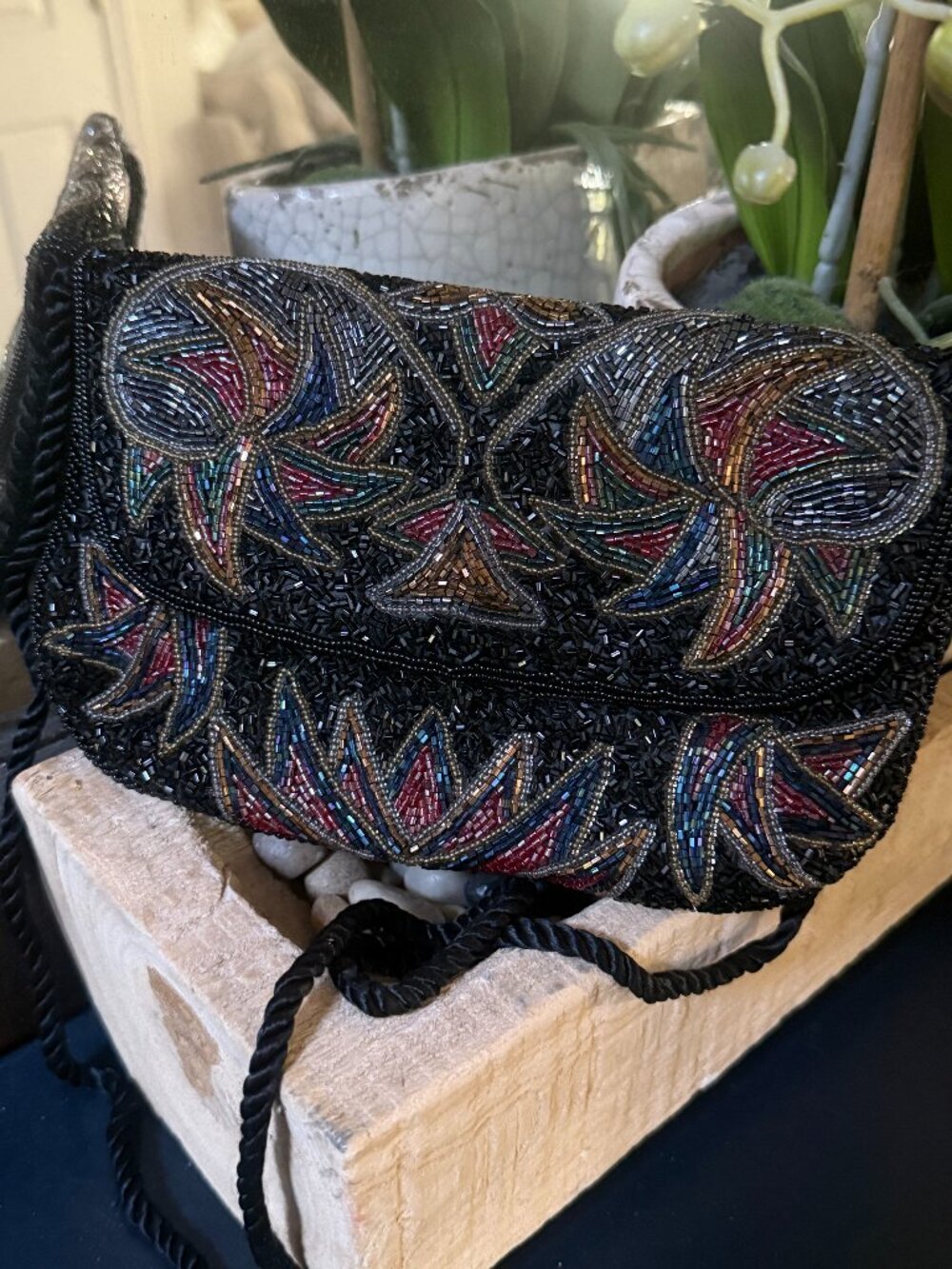 Beaded Women's Formal Clutch with Rope shoulder strap